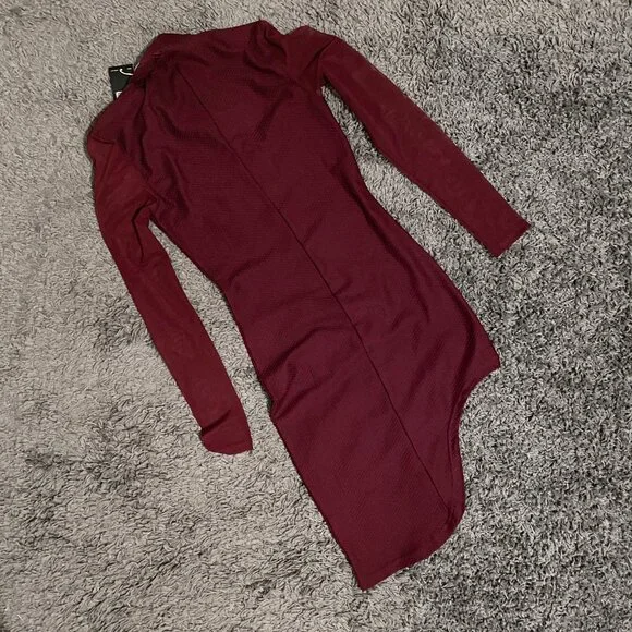 Adidas x Ivy Park Maroon Asymmetric Dress - Picture 4 of 6